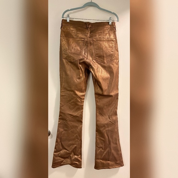 Veronica Beard Metallic Gold Beverly Skinny Flare - Picture 6 of 8